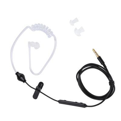 Air Tube Security Earpiece with Mic, Professional Noise Canceling Headset for Driving and Exercising, Compatible with iOS (Black line White Tube