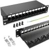 PBAEGAV Patch Panel 12 Port Blank Network Patch Panel with Cable Management Bar Rackmount (Blank Patch Panle) view 1
