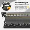 PBAEGAV Patch Panel 12 Port Blank Network Patch Panel with Cable Management Bar Rackmount (Blank Patch Panle) view 4