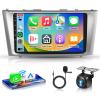 8 Core 6G+128G Car Stereo for Toyota Camry 2006-2011 with Wireless Carplay Android Auto, 9 Inch IPS Touch Screen Radio, GPS Navi, WiFi, Bluetooth 5.0, SWC, EQ, DSP + Backup Camera view 1
