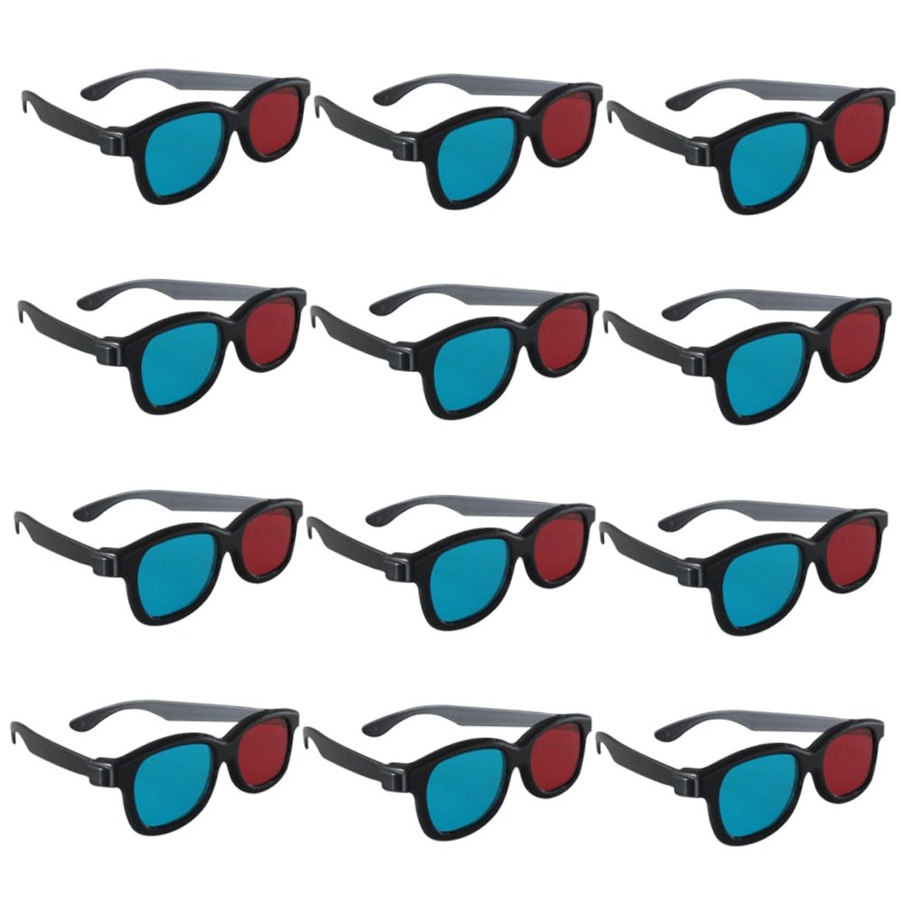 DOITOOL 20pcs Red Blue Glasses Frame Blue Light Blocking Cinema Glasses Lightweight Plastic Movie for Boys and Girls Adults