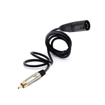Gnamn RCA Connector Jack Male to XLR Male Cable OFC AUX Audio Cable Balanced for Amplifier Mixer(Black,2.98m)