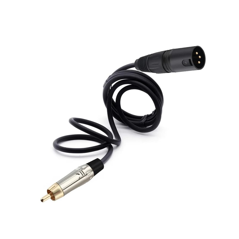 Gnamn RCA Connector Jack Male to XLR Male Cable OFC AUX Audio Cable Balanced for Amplifier Mixer(Black,2.98m)