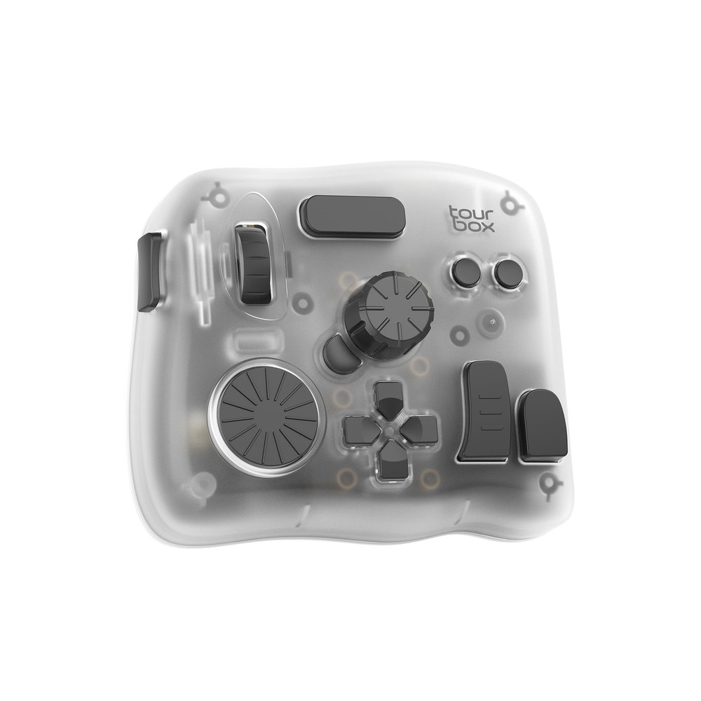 TOUR BOX Elite Plus - iPad Drawing Bluetooth Controller, Video Editing Photo Color Grading Speed Editor, Programmable Creative Console Keyboard for DaVinci Procreate Adobe Softwares and More