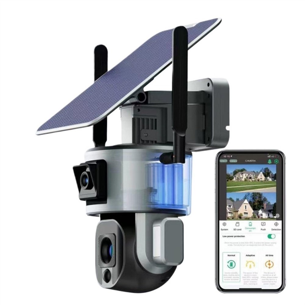 Cameras for Home Security Outdoor 4G Solar Camera 8MP 4K Dual Scrceen 10X Optical Zoom Two-way Audio Color Night Vision CCTV Surveillance IP Camera with Motion Detection(Wifi No Zoom No Card)