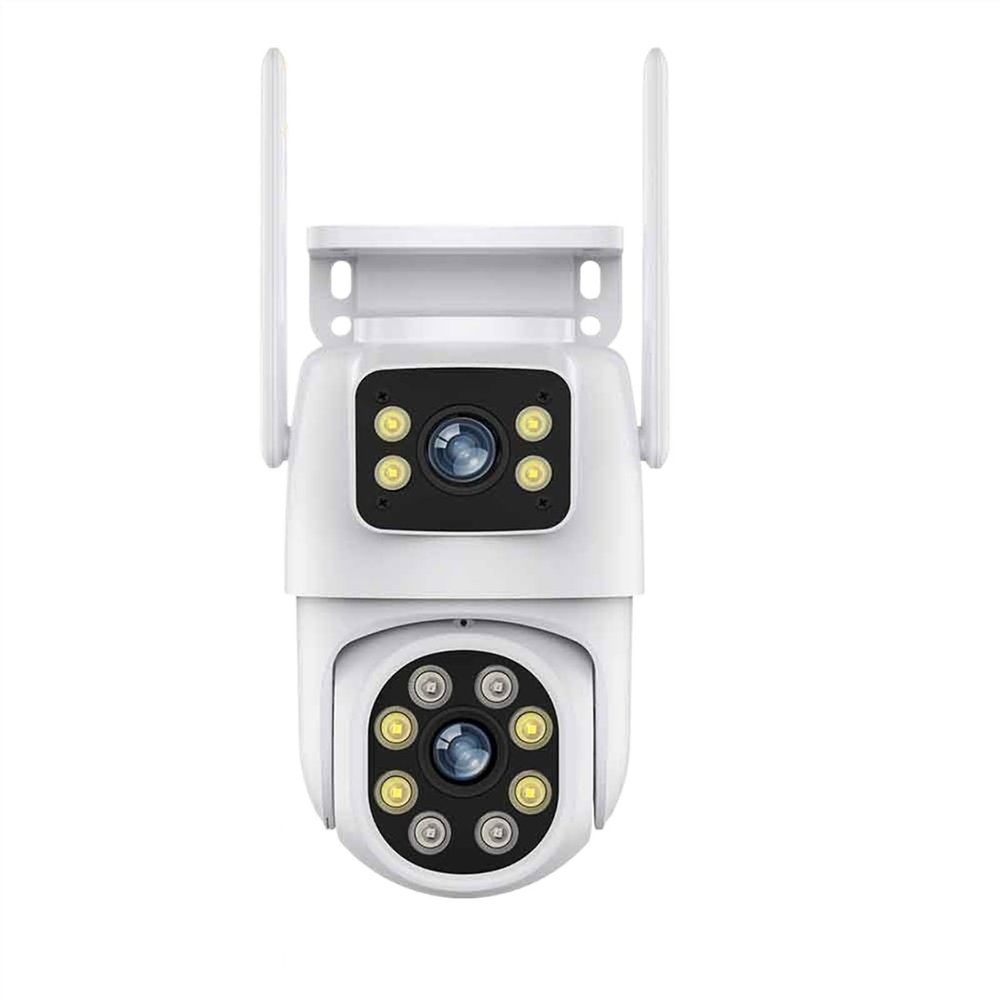 Cameras for Home Security 4K 8MP PTZ Camera Dual Lens Dual Screen IP Camera Outdoor 4MP HD Auto Tracking Security Protection CCTV Surveillance with Motion Detection(4MP Add 32G Card)