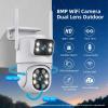 Cameras for Home Security 4K 8MP PTZ Camera Dual Lens Dual Screen IP Camera Outdoor 4MP HD Auto Tracking Security Protection CCTV Surveillance with Motion Detection(4MP Add 32G Card) view 2