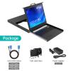 MT-VIKI 19'' LCD KVM Console, 16 Port VGA KVM Switch w/Keyboard+Monitor+Mouse+Drawer+Touchpad, Support OSD/Hotkey/Panel Button Switching (Included 16 KVM Cables) view 4