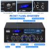 Amplifier Home Audio,BT-398A 2 Channel Bluetooth Audio Amplifier 60Wx2 Stereo Receivers with FM/USB/SD/MIC Inputs for Karaoke,Home Stereo Audio System view 2