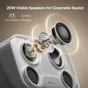 Aurzen BOOM mini Google TV Movie Projector with WiFi and Bluetooth, Voice Control, Family Mode, 20W Dolby Audio, Real-Time Focus, 4K Supported Smart Portable Home Theater Projector Outdoor, Grey view 4