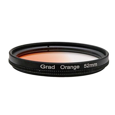 37/40.5/43/46/49/52/55/58/62/67/72/77/82mm Graduated Color Filters Gradual Color Neutral Density Camera Lens Filter Red Orange Yellow Green Blue Purple Grey Graduated Color Filters (Orange,52mm)