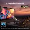 Aurzen BOOM mini Google TV Outdoor Smart Projector with Voice Control, Family Mode, 20W Dolby Audio, WiFi & Bluetooth, 4K Supported Movie Projector for Backyard/Bedroom/Home Theater/Ceiling, Off-white view 3