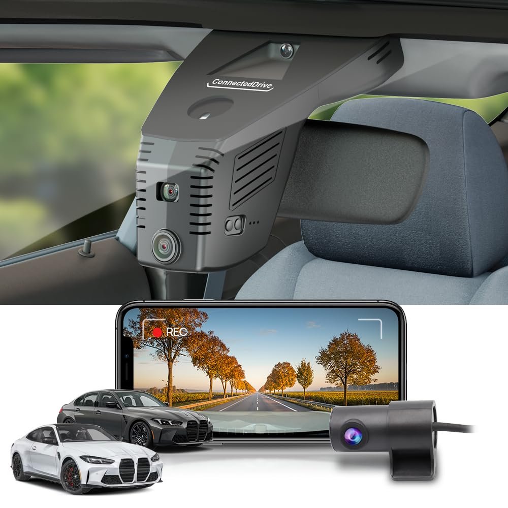 Fitcamx Front 4K+Rear 1080P Dash Cam Adapts for BMW M3 M4 2025-2026, HD2-6734 (Compare The Cover Shape), OEM Style, Dual HD Video, WiFi & APP, Loop Recording, G-Sensor, Easy to Use, 128GB Card