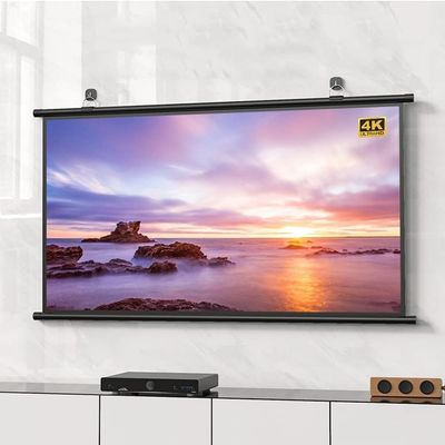 BEVUPAAERE Home Theater Projector Screen HD 3D 4K Movie Screen Manual Pull Down 30" 40" 50" 60" 72" Portable Projection Screen for Outdoor Camping Backyard Movie Night(60inch 16:9)