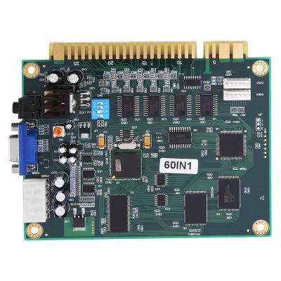 60 in 1 Multicade PCB Board, CGA VGA Output. Supports Trackball and or Joystick Controls with Universal Jamma Connector, New Score Saver