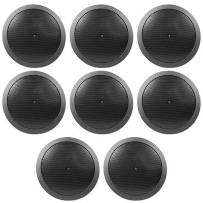 Audiosavings Bundle: (4) Pairs of Control 16C/T-BK 6.5" 30 Watt 70V Commercial Ceiling Speakers for Restaurant/Bar in Black. (8 Items)