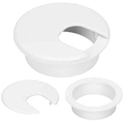 1 Desk Cord Cable Wire Grommet 1-1/2inch (38mm) Desk Grommet Wire Cord Cable Grommets Hole Cover for Office PC Desk Cable Cord Organizer Plastic Cover, White