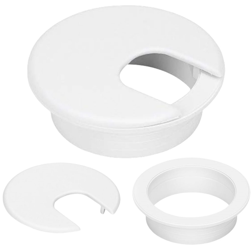 1 Desk Cord Cable Wire Grommet 1-1/2inch (38mm) Desk Grommet Wire Cord Cable Grommets Hole Cover for Office PC Desk Cable Cord Organizer Plastic Cover, White
