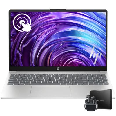 HP 15.6" Touchscreen Laptop with Pre-Installed Office 365, 32GB RAM, 1TB Storage(512GB SSD and 512GB External), Intel 6-Core i3 Processor, Type-C, HDMI, Windows 11 w/Wireless Earbuds