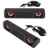 360 Surround Sound Speaker, Wired Speaker 2 Speakers and 2 Sound Guide Holes Desktop Speaker with HiFi Stereo Subwoofer, USB Powered Long Speaker for Computer, TV Speaker view 4