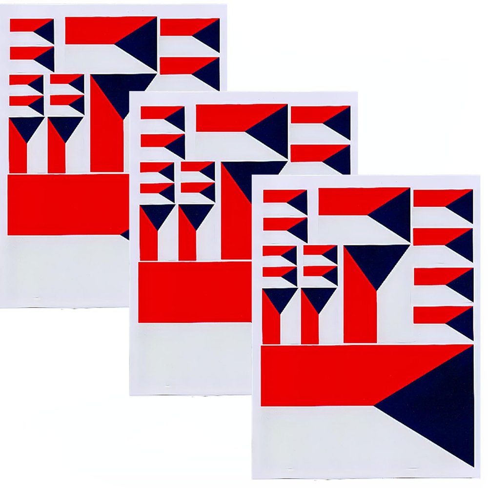 NEGNME 3 PCS Czech Republic Flag Sticker. Decal in Multiple Sizes 11.7 x 8.3 Inches (Blue red Czech Republic, Rectangle 11.7 x 8.3 Inches)