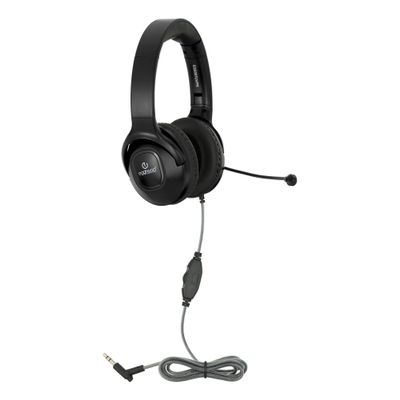 Egghead Premium Foldable Headset with Leatherette Ear Cushions, Adjustable Padded Headband, 360 Pivoting Uni-Directional Microphone, and 3.5mm Slim Barrel Plug, Pack of 10