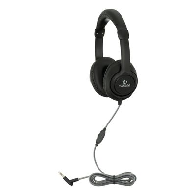 Egghead Audio Enhanced Deluxe Headphone with 40mm NdFeb Speakers, Leatherette Ear Cushions, Pivoting Earcups, Adjustable Headband, and Tangle-Free Cord, Pack of 10