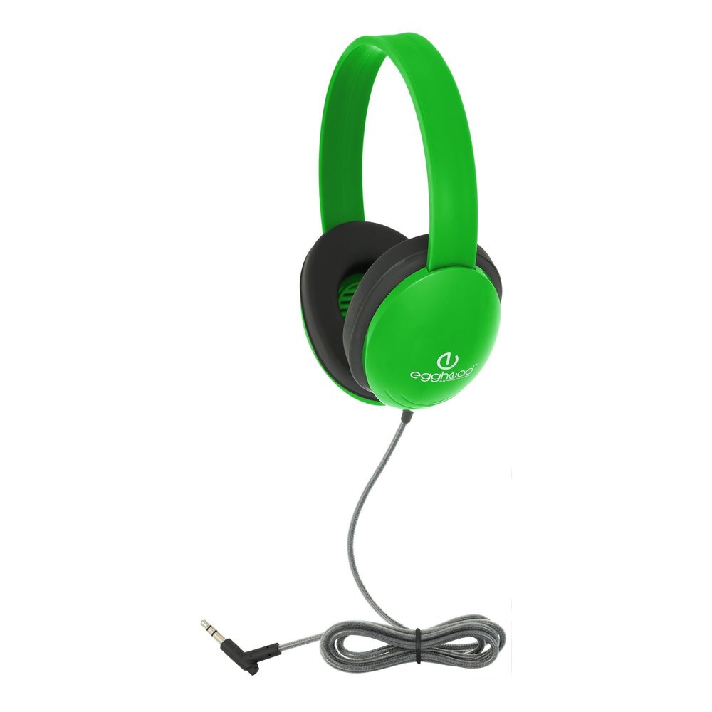 Egghead Heavy-Duty Kids Headphone with Tri-Shield Chew-Resistant Cord, Adjustable Headband, Padded Ear Cushions, and Storage Bag, Pack of 10