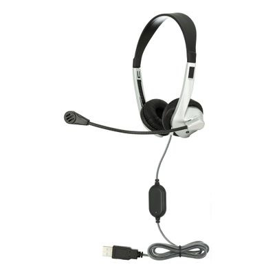 Egghead Personal Stereo Headset with Adjustable Headband, Foam Ear Cushions, Flexible Uni-Directional Microphone, and Tangle-Free Tri-Shield Cord, Pack of 10