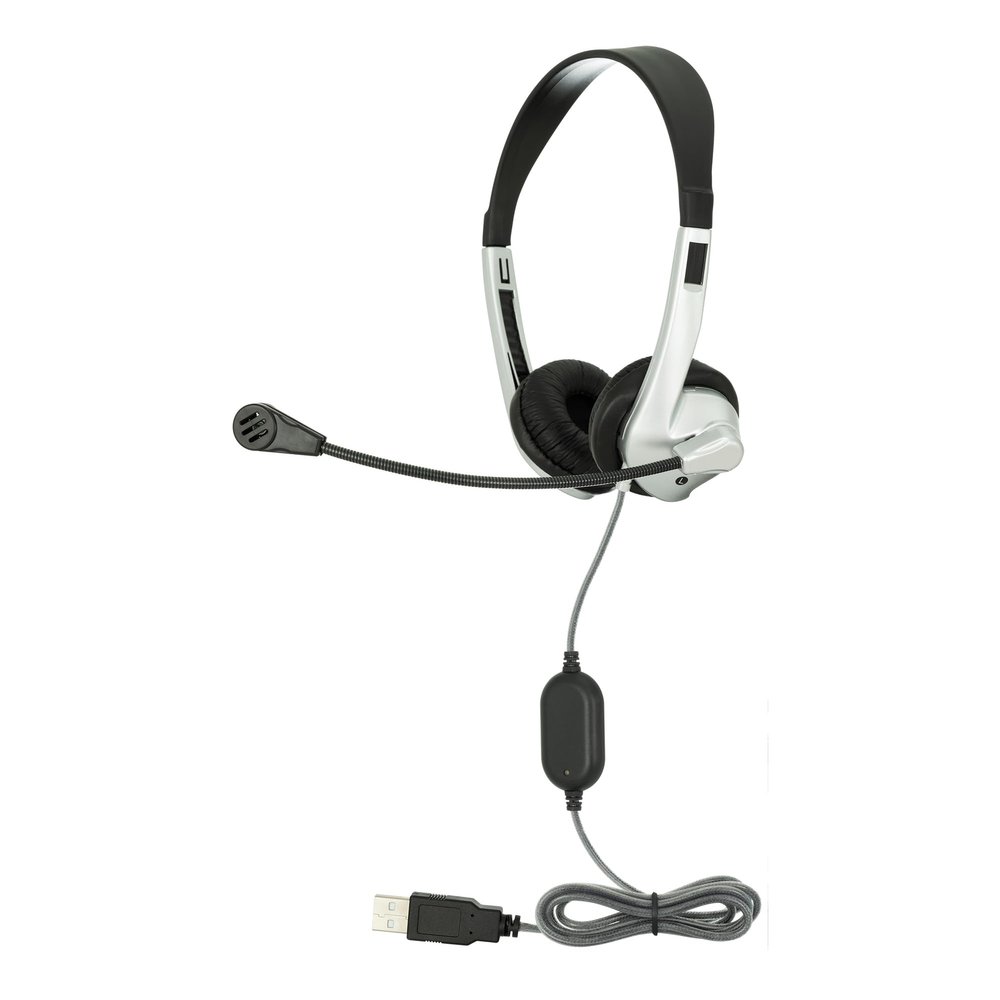 Egghead Personal Stereo Headset with Adjustable Headband, Foam Ear Cushions, Flexible Uni-Directional Microphone, and Tangle-Free Tri-Shield Cord, Pack of 10