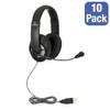 Egghead Premium Over-Ear School Testing & USB Multimedia Headset with Adjustable Headband, Leatherette Cushions, 360 Pivoting Microphone, and Resealable Storage Bag, Pack of 10 view 1