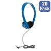 Egghead School Stereo Headphones with Foam Ear Cushions, Adjustable Headband, and Tangle-Free Tri-Shield Cord for Classroom Use and Educational Settings, Pack of 20 view 2