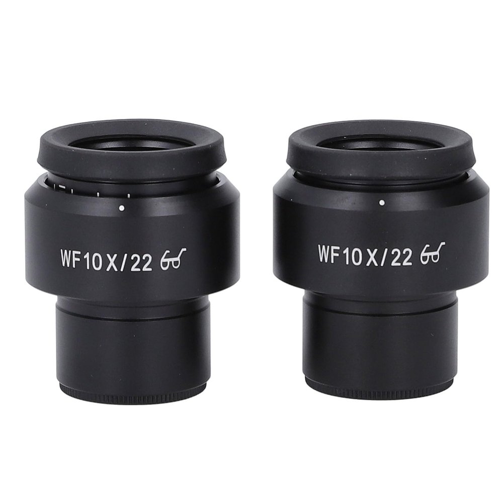 2PCS 10X Microscope Eyepieces, 22mm High Eye Spot Wide Field Optical Lens, Diopter Adjustment, 30mm Mount, Replacement for Microscope Eyepiece Upgrade