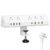 Desk Clamp Power Strip 65W Fast Charging Station,4 PD USB-C,5 Outlets,Nightstand Desk Edge Mount Tower Surge Protector,15 Amp Heavy Duty Power Strip,Fits 1.96" Tabletop Edge (White, 10 FT Cable) view 1