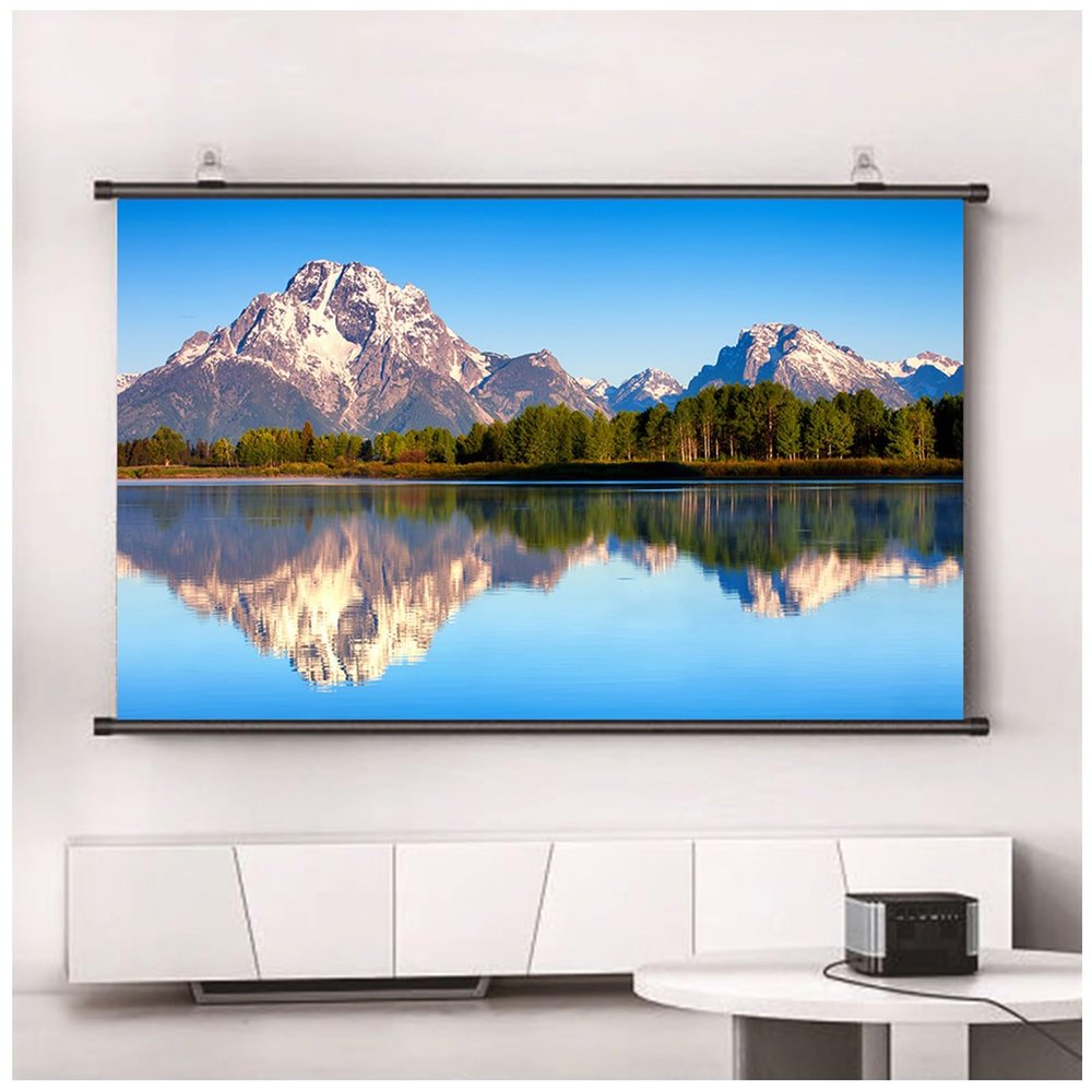 60 in Projector Screen 16:9 Foldable Anti-Crease Portable Projector Movies Screens for Home Theater Office Meeting(72in/177cm)