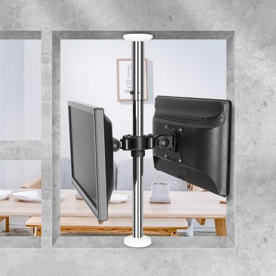 360 Degree Rotating Frame LCD TV Floor Stand, Rotating Partition Wall Shelf for 12-27 Inch TV, Rotating Base Rotating TV Cabinet for 2 Screens(67-82cm)