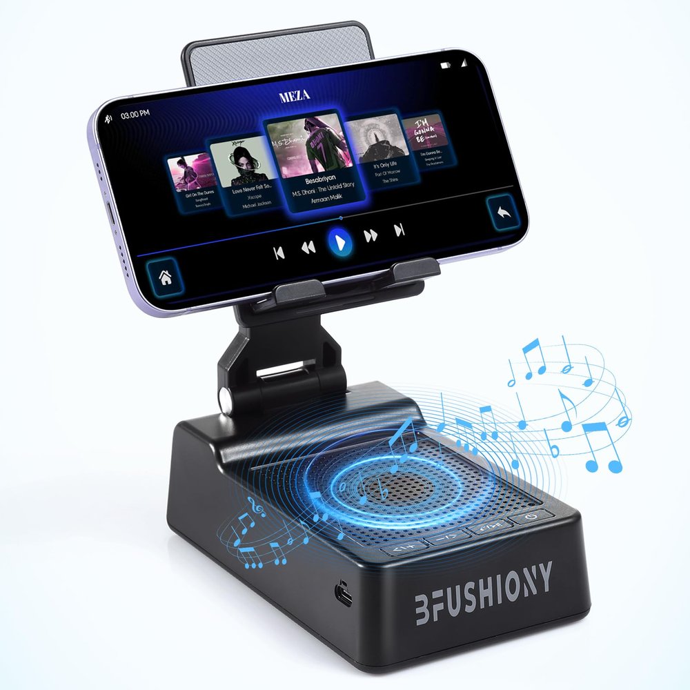 Father's Day Gifts for Dad, Birthday Gifts for Men Women, 4 in 1 Cell Phone Stand with Bluetooth Speaker, Hands-free Calling & AUX Mode1 Pack)