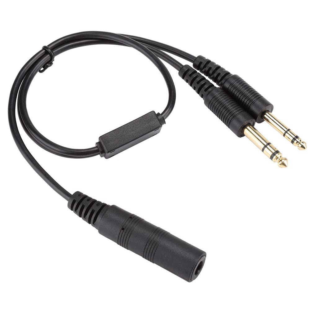 Bognajin Helicopter U-174 Plug Aviation Headset to General Aviation Adapter Cable, H-GA General Aviation GA Headset Adapter, U174/U Helicopter Headsets for Pilot Aircraft Headsets Converter Cable