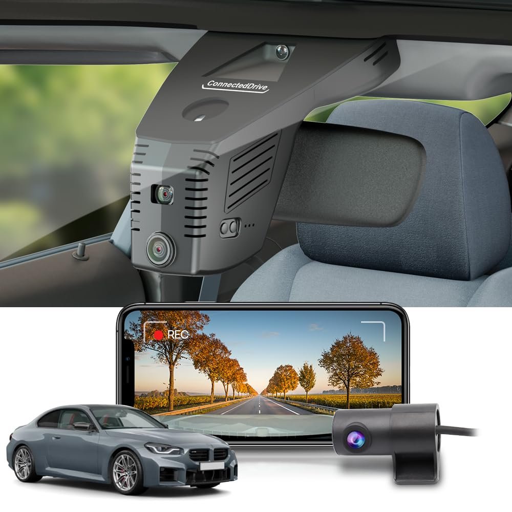 Fitcamx Front 4K+Rear 1080P Dash Cam Adapts for BMW M2 2025-2026 Coupe Competition G87 (HD2-6728), Integrated OEM Look, 2 Way HD Video, WiFi & APP, Loop Recording, G-Sensor, Easy to Set, 128GB Card
