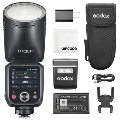 Godox V100N Flash Godox V100 for Nikon, 100Ws TTL Speedlite HSS 1/8000S, 70 Full Power Flashes, Touchscreen Control, 2.4G Wireless X System, Shoe-Mount Flash for Nikon Camera