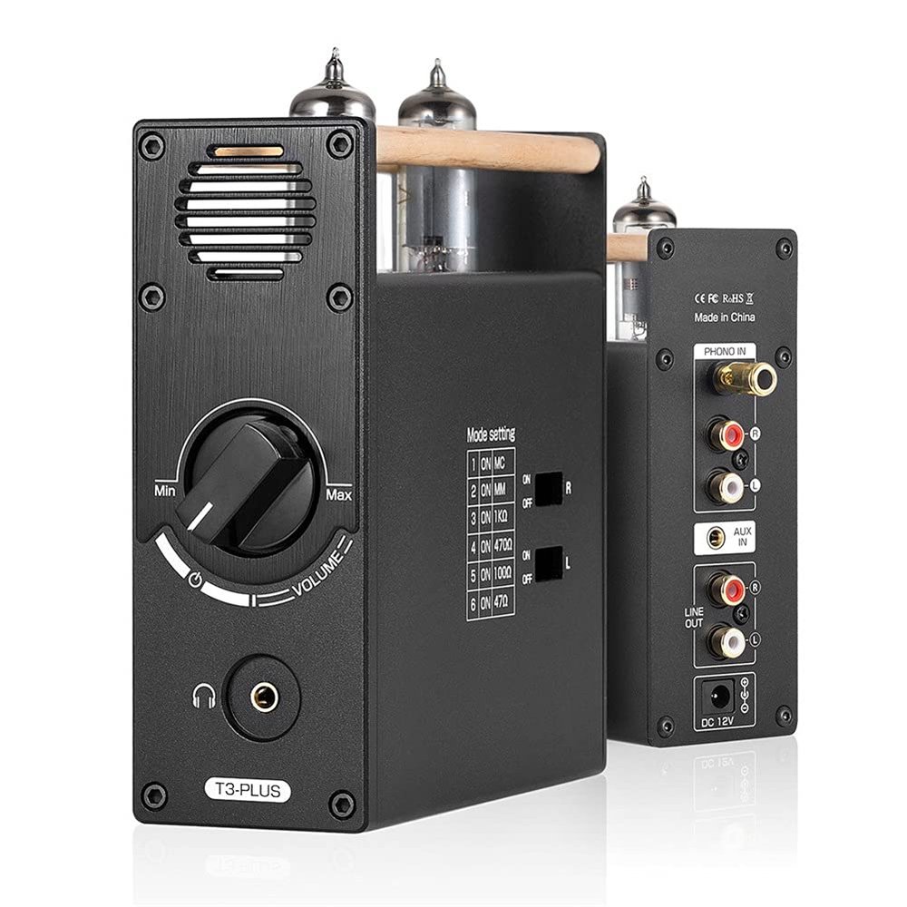 8KLANMMQ Mini Vacuum Tube Preamp Mm/Mc Phono Stage for Turntables Pre-Amplifier Desktop Headphone Amp