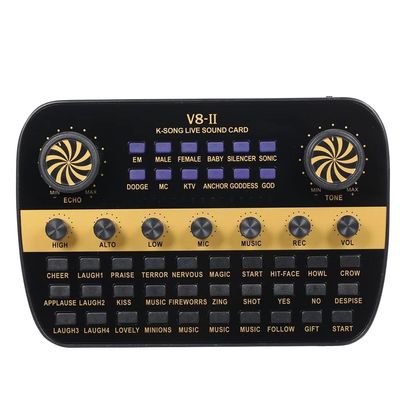 8KLANMMQ V8 Live Sound Card Intelligent Volume Adjustable Audio Mixer Sound Card for TER PC Live Sound