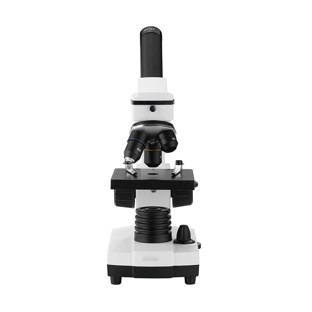 8KLANMMQ 64X-640X Professional Biological Microscope Up/Down LED Monocular Microscope for Students Kids Education with Slides