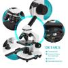 8KLANMMQ 64X-640X Professional Biological Microscope Up/Down LED Monocular Microscope for Students Kids Education with Slides view 4
