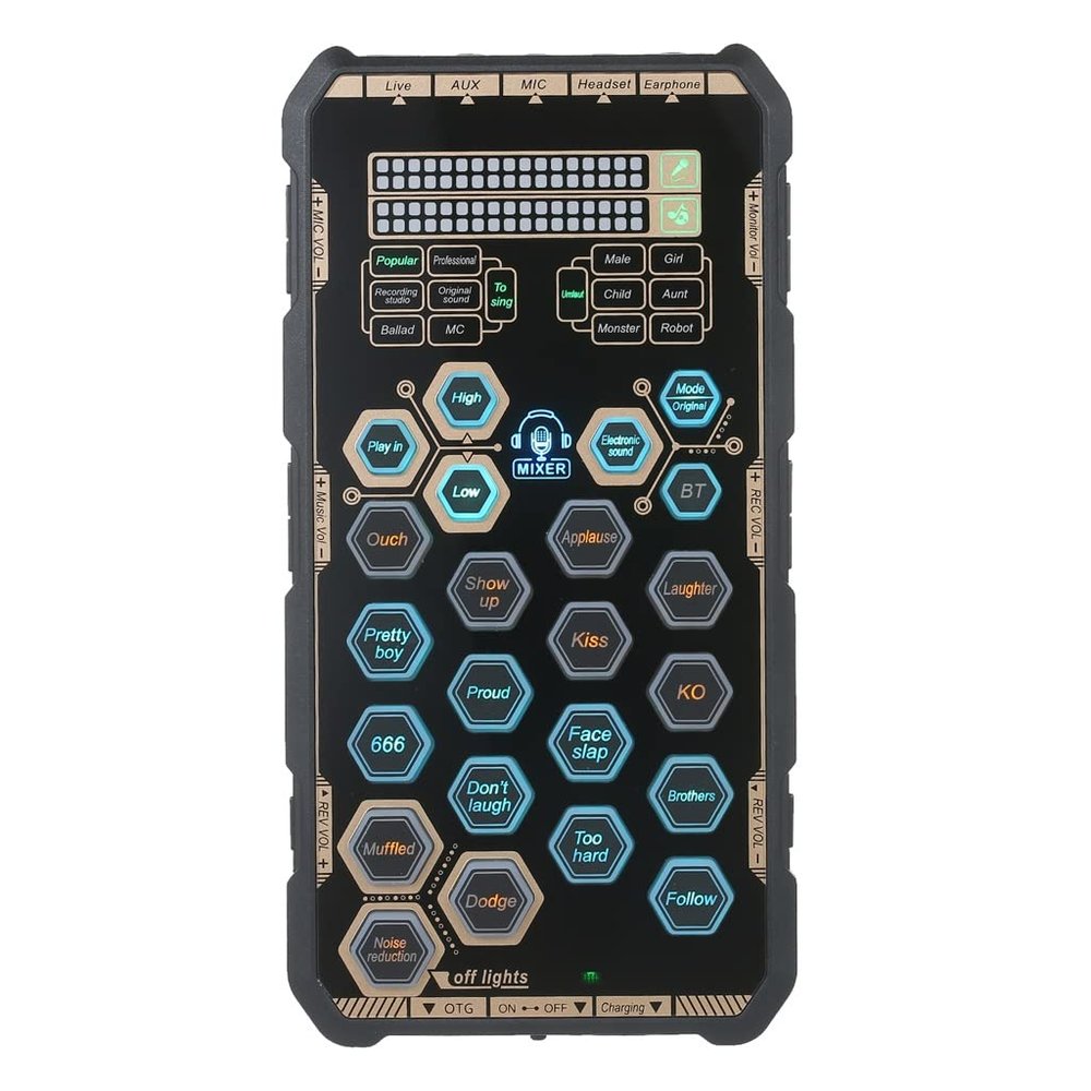 8KLANMMQ Handheld Outdoor Portable DSP Sound Card Effects Device Audio Card Sound Mixer Voice Changer for Phone TER