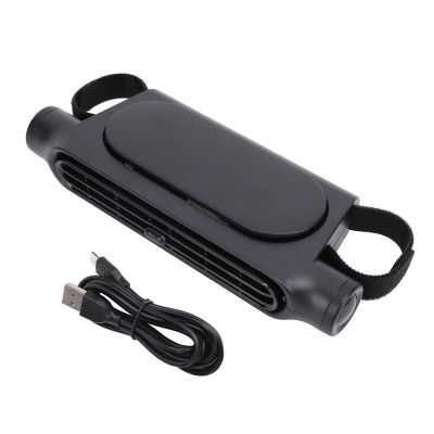 Car Seat Cooling Fan USB Bladeless Angle 3 Speeds Adjustable Quiet Car Headrest Fan for Outdoor Travel (Black)