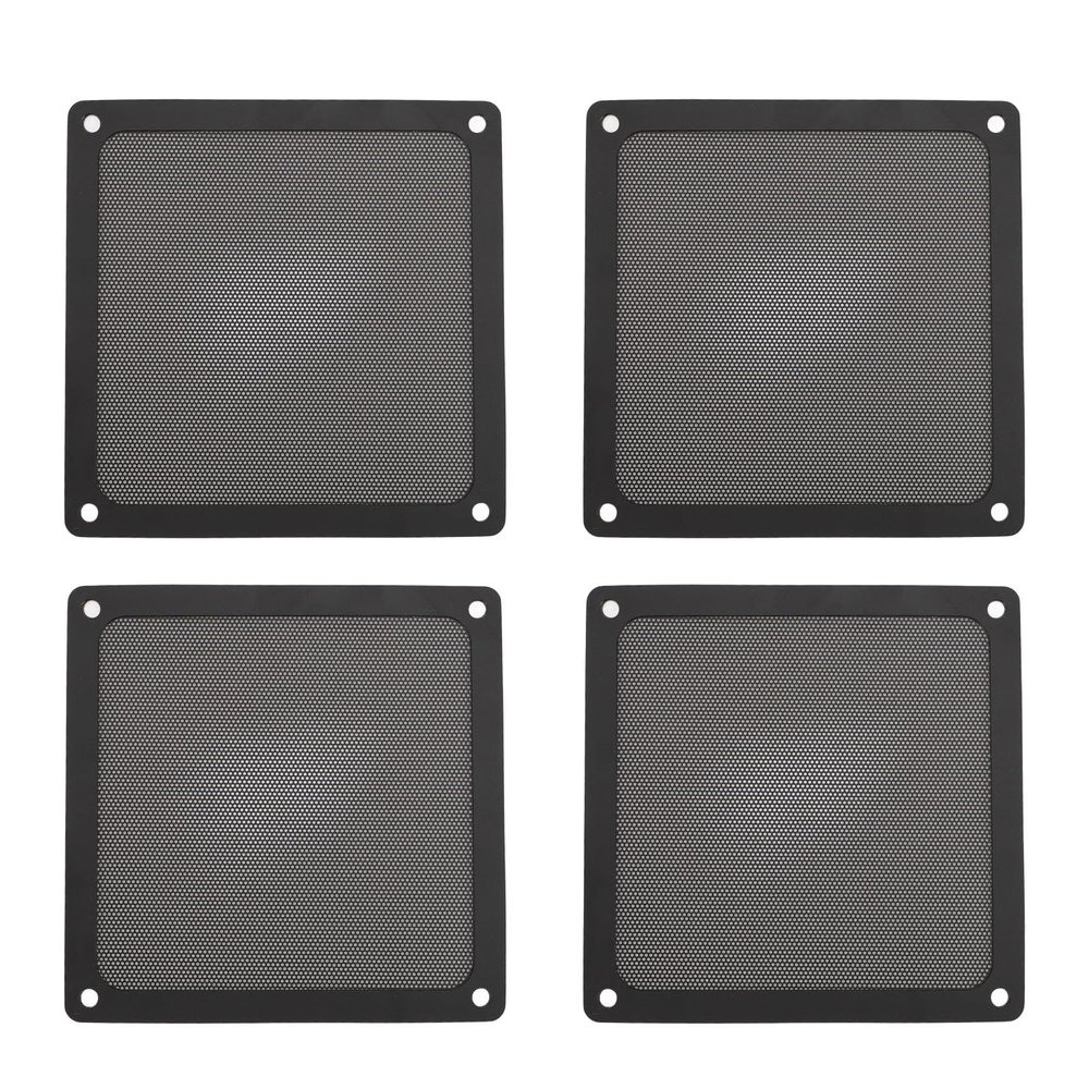 PC Fan Dust Filter Magnetic Frame Fine Mesh PVC Computer Fan Filter Grills for PC Case Fan Chicken Coop Vent 5.51x5.51in 4pcs (Black)