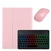 kaidisen Backlit Keyboard for iPad Pro 11 inch (M5/M4) 2025/2024 Case with Mouse and Detachable RGB Colorful Backlight Color Keyboard Case,Pink+Black view 1