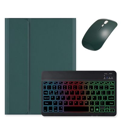 kaidisen Backlit Keyboard for iPad Pro 13 inch (M5/M4) 2025/2024 Case with Mouse and Detachable RGB Colorful Backlight Color Keyboard Case,Dark Green+Black