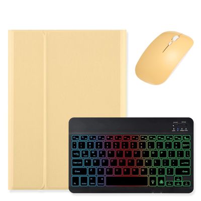 kaidisen Backlit Keyboard for iPad Pro 11 inch (M5/M4) 2025/2024 Case with Mouse and Detachable RGB Colorful Backlight Color Keyboard Case,Yellow+Black